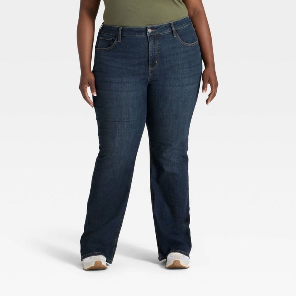 Women's High-Rise Bootcut Jeans - Ava & Viv Dark Wash 30